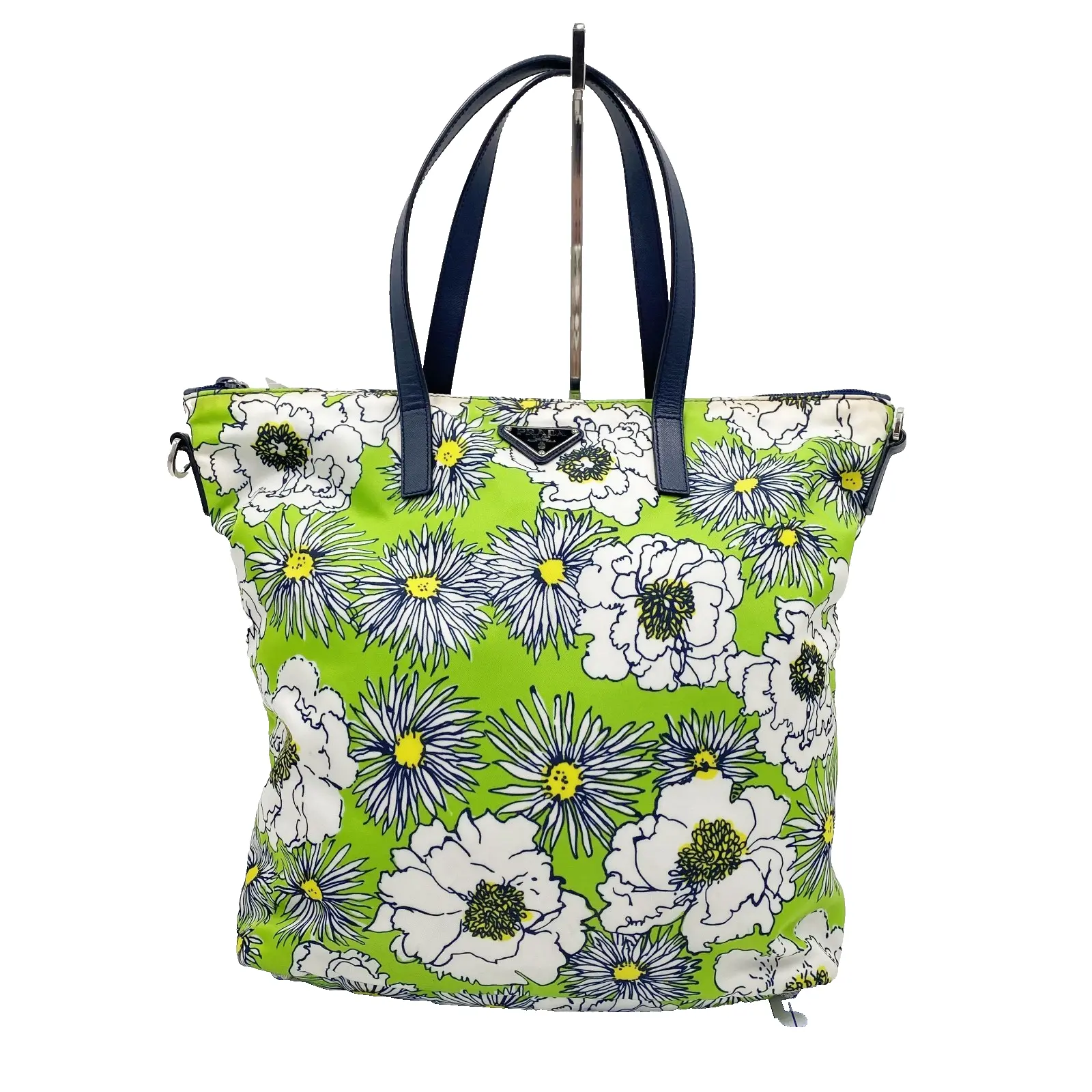 Pre-owned PRADA As Seen On Screen As Seen On Screen M248 2WAY Nylon Tote, LE Green×White Floral Pattern ️ $1299