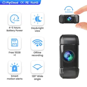 FlyCloud Seven 1080P Body Camera 16G TF Card 1900mAh Long Battery 120°Wide Angle Bluetooth APP Control AI Motion Detection Infrared Night Vision for Sports Work Indoor&Outdoor POV Vlog  portable cam Max sup for 128GB