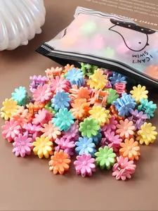 Mini Daisy Set of 30/50/100 for Kids, Multi-Color Floral Hair Accessories Sets for Girls, Soft Plastic Gentle Clips Barrettes for Braids and Ponytails, Cute Hair Accessories, Hair Accessory Set