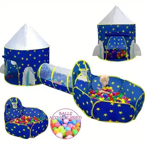 Toddler Tent Crawl Tunnel, Ball Pit For Toddlers 3 In 1 Pop Up Girls Play Tent With Play Tunnel Basketball Hoop Playhouse For Kids Gift, Indoor Outdoor Play House(Colorful Ball Not Include)