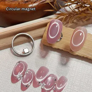 2/1pcs Round Cat Eye Magnetic Nail Art Tool, Professional Circular Magnet, Instant Circular Effect, Strong Adhesion, Suitable For Gel Manicure