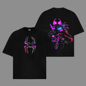 100% Cotton Spidey Miles 2 Super Hero MCU Movie Hoodie Retro Movie TV shirt Comic Superheroes Hoodie Oversized Black Movie Sweater Streetwear, Retro 80s 90s Y2K Style Oversized Black Shirt, Soft Cotton Unisex Fit, Casual Daily Outfit Pop Culture Gift