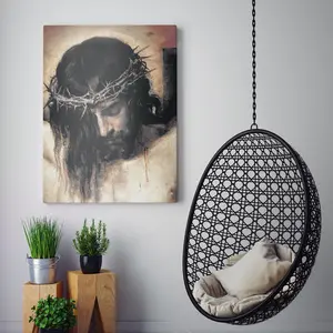 Christ Crucified Detail of Head Jesus on Cross Iconic Posters Paintings Photos Home Decor Artistic Decor Room Decoration