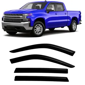 2019-2025 Tape-on Rain Guards For Chevrolet Chevy Silverado 1500 Crew Cab & Gmc Sierra Side Window Deflector Visors 2020 2021 2022 2023 2024