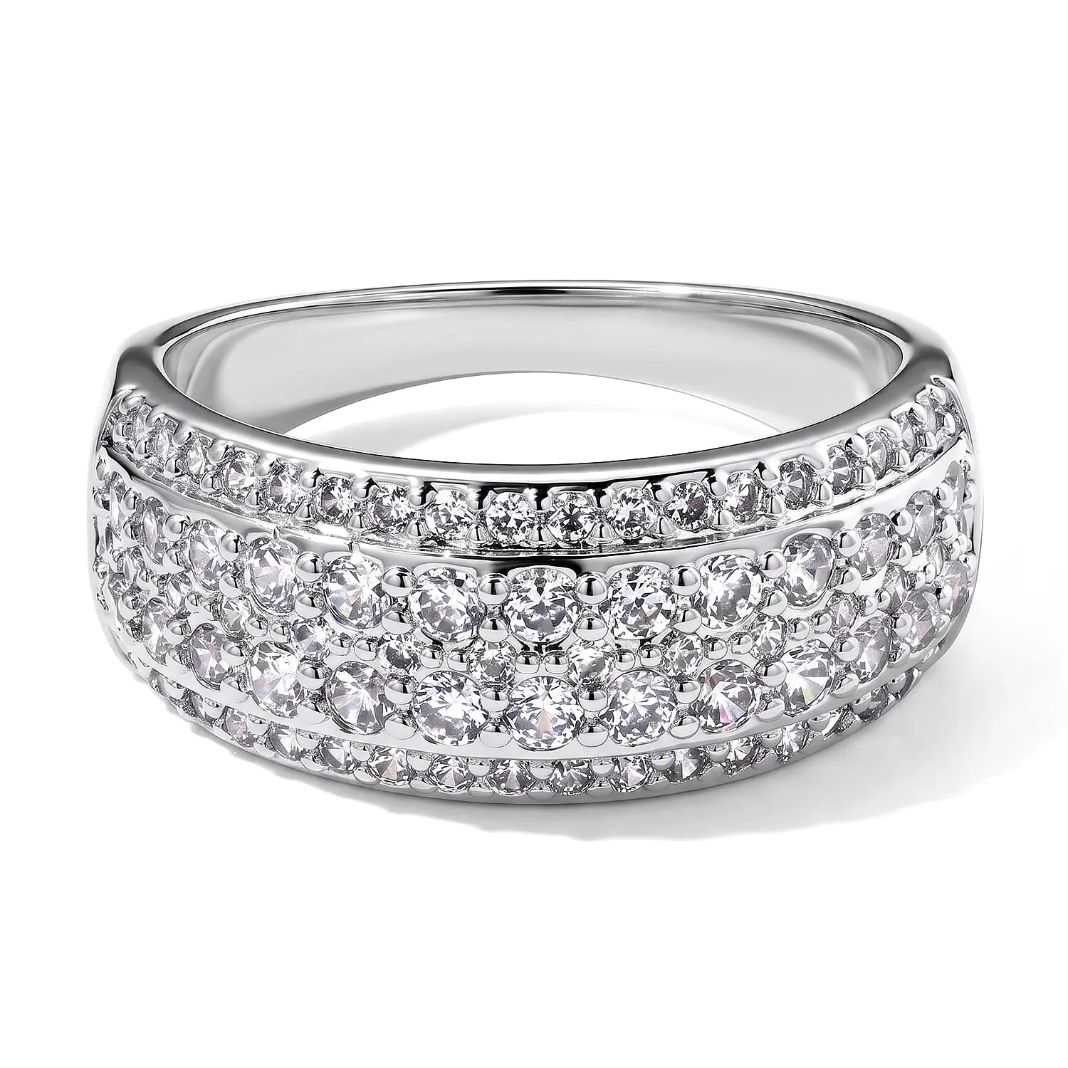 EverTrue Simulated Diamond Ring Platinum Plating (Size 10.