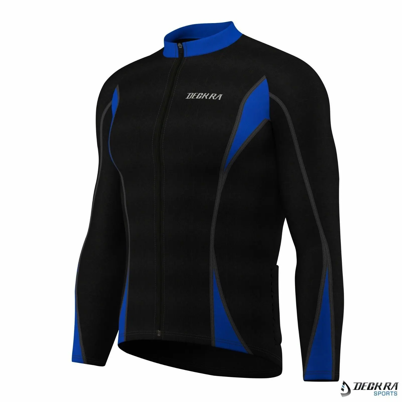 Deckra Men's Thermal Fleece Cycling Jersey - Windproof Long Sleeve Moisture Wicking Shirt, Breathable Cycling Gear with Flat Lock Stitch, Polyester, Male, Multi-Size, Elastic Fit, Cycling Rides