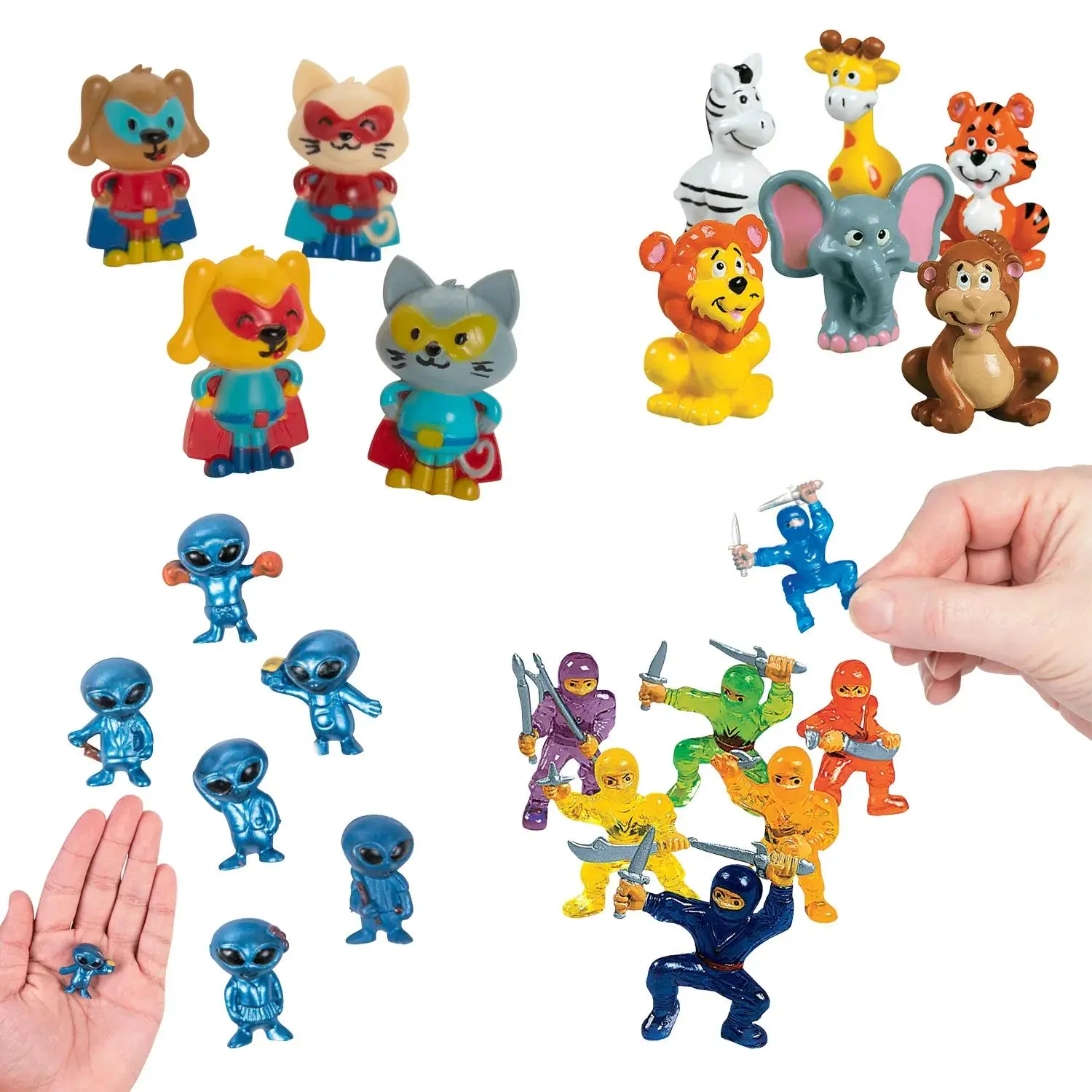 Bulk 192 Pc. 1" - 2" Mini Toys Fun Assortment Set, Cute Squishies, Fidget Squishy
