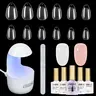 AILLSA Gel Nail Kit 240pcs Matte Almond Nail Tips with 2 In 1 Nail Glue and Nail Dehydrator, UV Light,Top Coat,2 nail color Polish Nail kit Beginners DIY Nails Tool at Home Manicure gelx Nails Birthday Gift for Girls TikTokShopBackToSchool sohochic