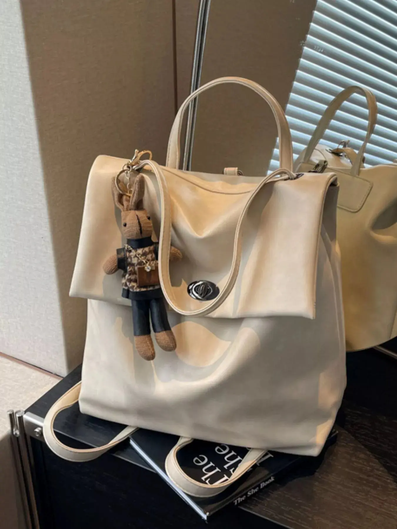 Leather Flap Backpack Bag