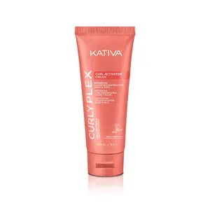 Kativa Curly Plex Curl Activator Cream 240ml - Define Waves & Curls with Nano-Bond Complex Shea Butter & Linseed Oil Frizz-Free Finish