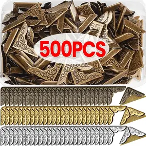500PCS Scrapbooking Albums Corner Protectors Metal Book Scrapbooking Edge Corner Protectors DIY Decoration Crafts Home Office Supplies