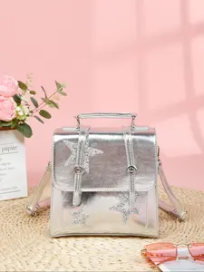 Fashionable Glitter Star Pattern Backpack, Casual Versatile Backpack for Women & Girls, Lightweight Backpack for Daily Use