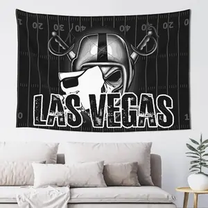 Boy Room Decor Las Vegas Football Fan Tapestry - Durable Peach Light Beige Wall Hanging, Team-Themed Decor For Bedroom & Living Room, Perfect Birthday Gift
