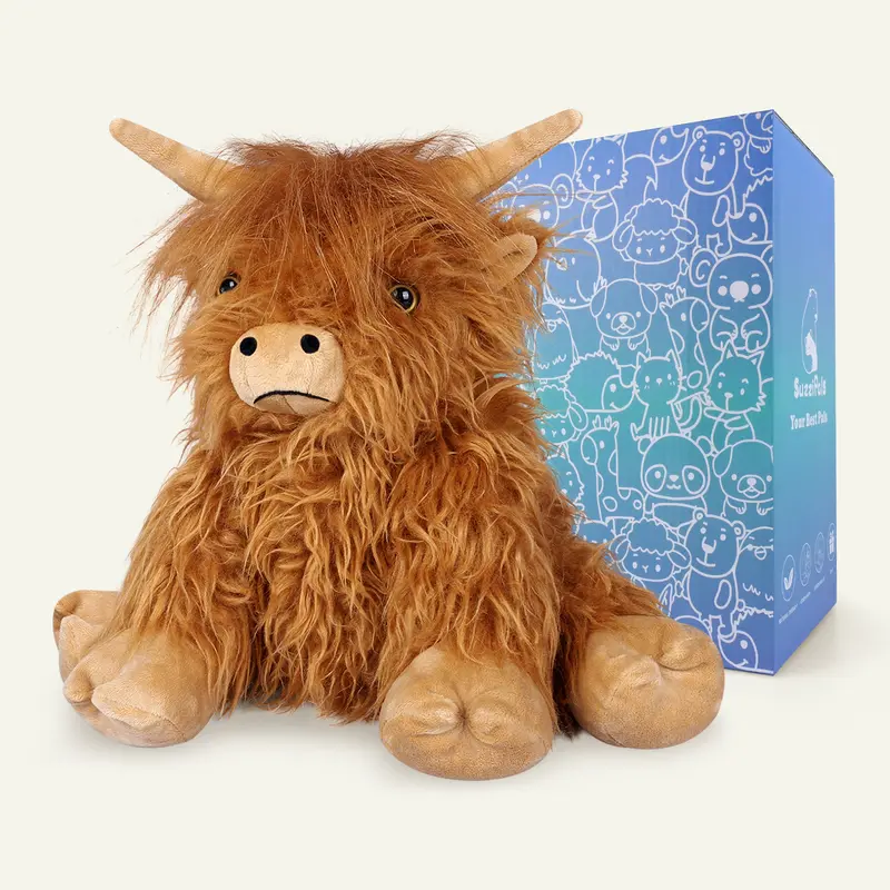 12" 1.65lb Highland Cow Plush Heat Patch, Heatable & Coolable Lavender Heating Pad for Period Relief, Christmas Gift