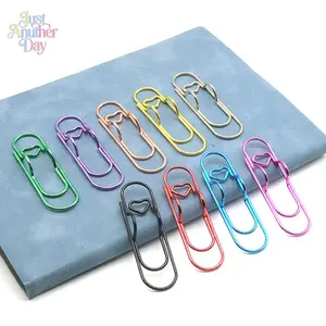 Random Color Metal Pen Clip (9 Counts), Multifunctional Metal Pen Clips with Buckle, Adjustable Journal Diary Enhancer Stationery Accessories for Office, School, Home