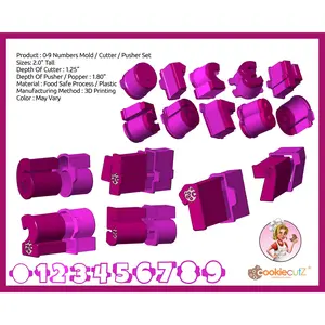Numbers 0 to 9 Cake Pop Mold / Cutter / Pusher Set