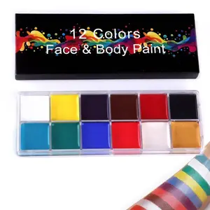 12 Flash Colors Halloween Body Paint Palette - OilPainting Art Beauty Face & Body Paint for Halloween PartyFancy Dress
