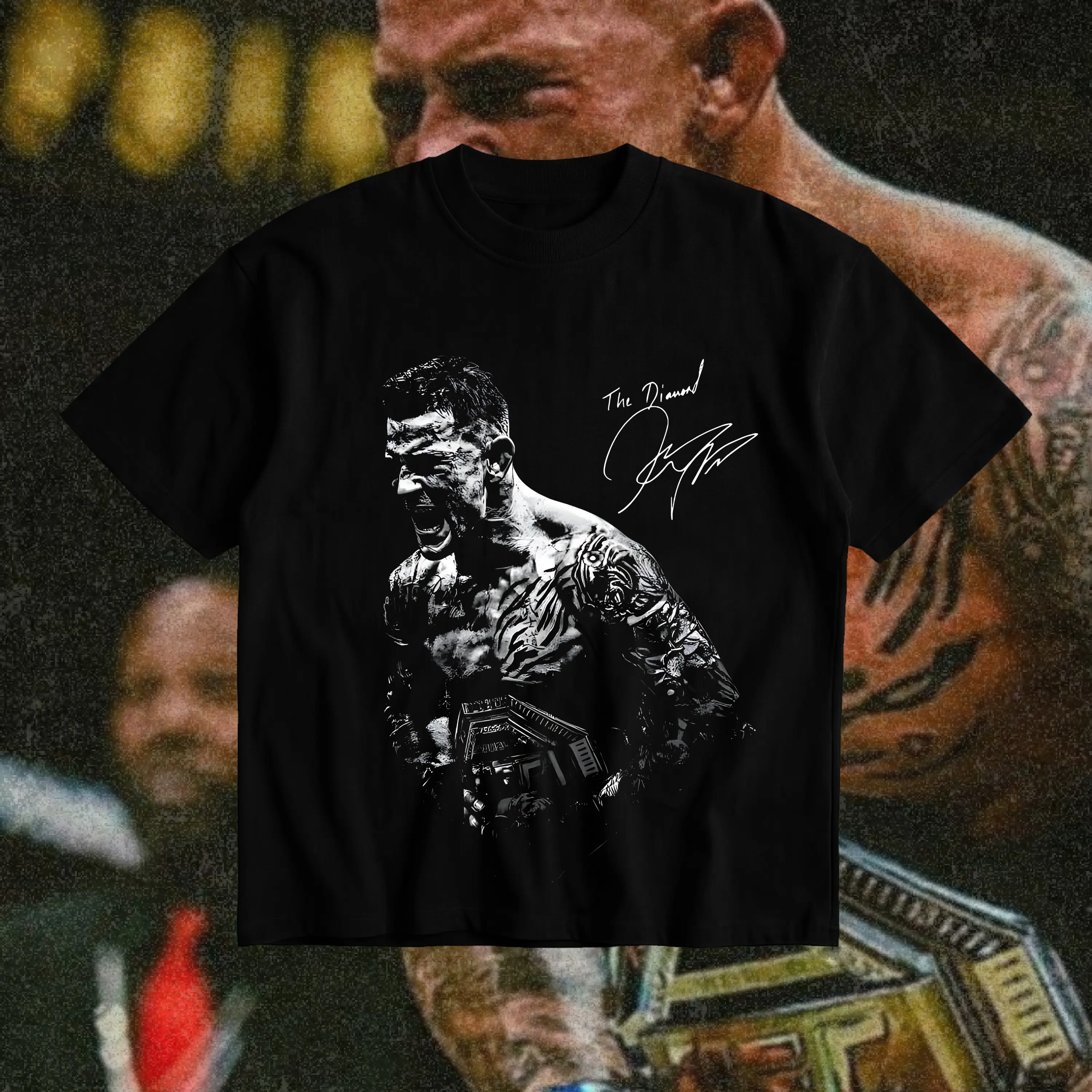 Dustin Poirier UFC Graphic Tee The Diamond Dustin Poirier Heavy Cotton T-Shirt Combat Sports Fan Shirt MMA Fight Night Shirt Gift for Men Women American Made Fightwear