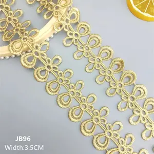 2 yards 3.5cm wide gold lace trim embroidery lace fabric lace necklace hair accessories lace trim free shjp JB96
