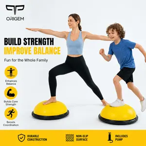 Origem Bosu Ball Balance Trainer Enhancing Balance, Focus, and Physical Coordination | Ideal for Family Fitness, Children's Sensory Integration Training, and Youth Sports Conditioning.