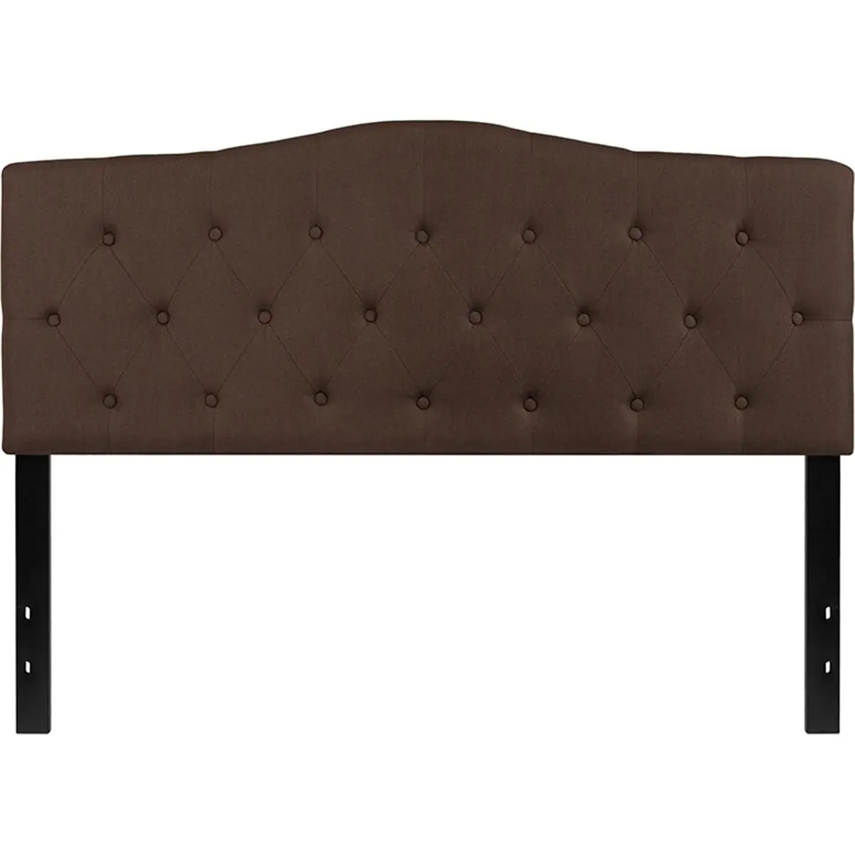 212 MAIN Queen-Size Cambridge Upholstered Headboard - Dark Brown Fabric, Diamond Stitch, Button-Tufted, Slim Panel, Indoor Furniture Headboard