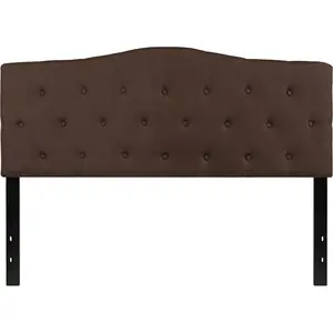 Flash Furniture  Cambridge Tufted Upholstered Queen Size Headboard, Dark Brown Fabric