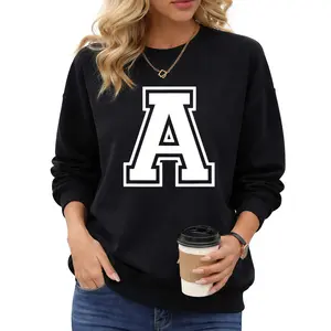 Varsity Style Long Sleeve Sweatshirt Featuring Letter A Name Initial Monogram