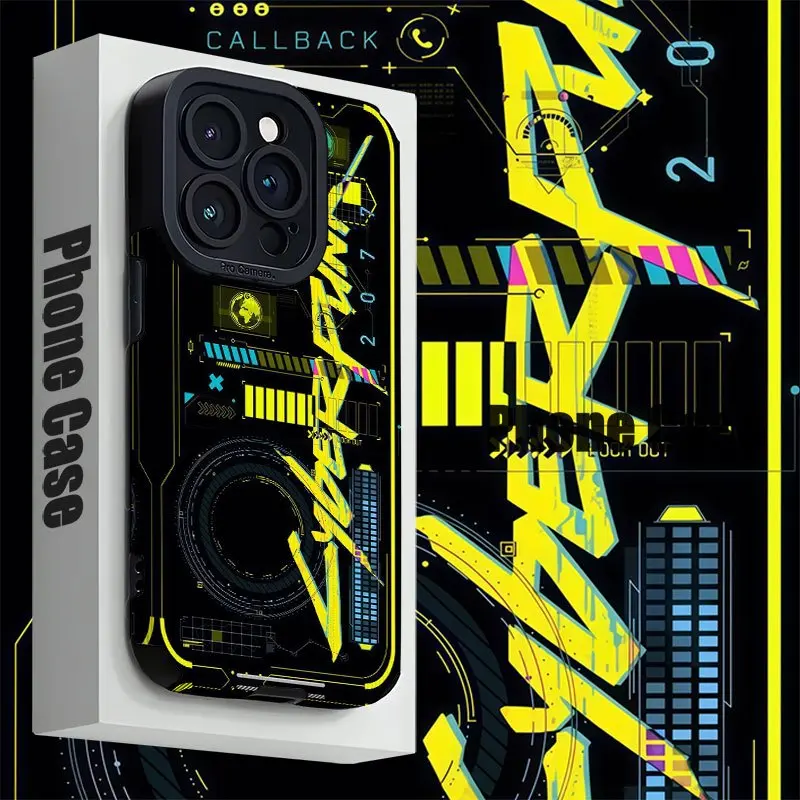 Phone Case: Cyberpunk Style Pattern Phone Case for iPhone Phone Case Compatible with Iphone 17 Pro Max Air 16 15 14 13 12 11 Pro Max X XR XS Max 8 7 Plus, Anti-Drop Frosted Back Cover