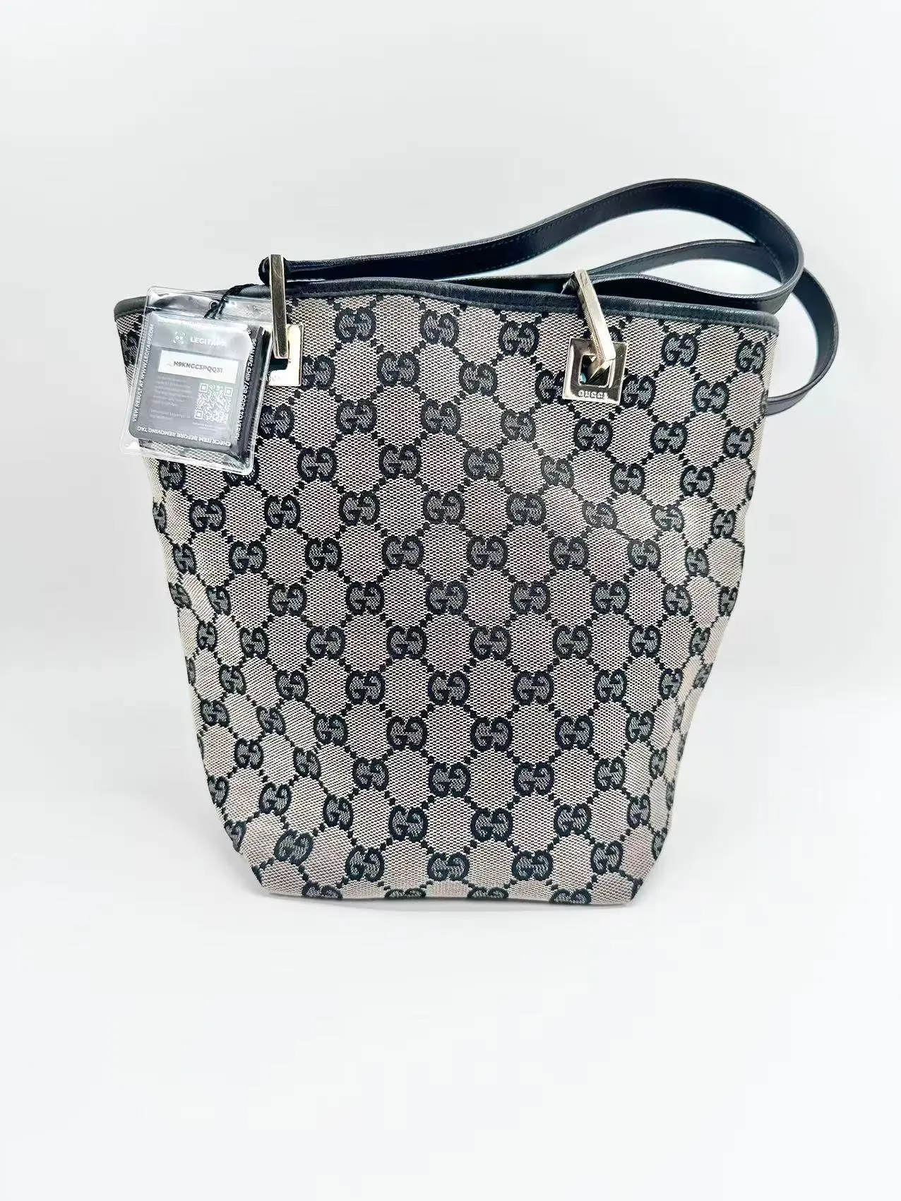 Pre-owned GUCCI canvas Tote Bags Original GG Print Bucket Tote Bag Leather Top Handles For Daily Commute #7500449150322200