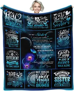 Sister Gifts, Birthday Gifts for Sister, Sister Blanket from Sister, Gifts for Sister, Best Friend Birthday Gifts, Sister Gifts Ideas, Sister Day Gifts, to My Sister Gift Throw Blanket 60"X50"