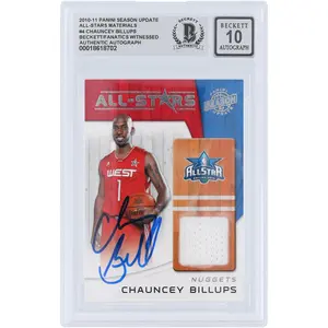 Chauncey Billups All Star West Autographed 2010-11 Panini Season Update All Stars Material Jersey Relic #4 Beckett Fanatics Witnessed Authenticated 10 Card - Fanatics Authentic Certified