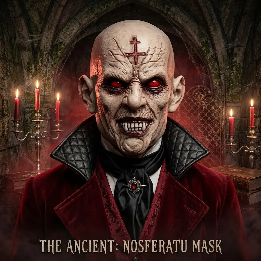 Realistic Full Head Duke Vampire Mask, Scary Zombie Demon Cross Design, Halloween Horror Party Accessory, Cosplay Costume Item