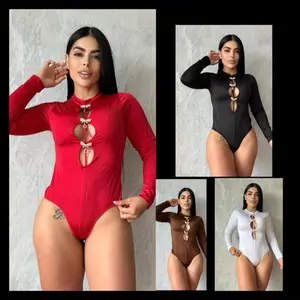 Bodysuite manga larga moños