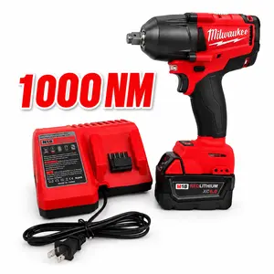 Milwaukee Cordless Electric Wrench 18V 1000N.M Torque Brushless Impact Wrench 12.0AhBattery & Charger