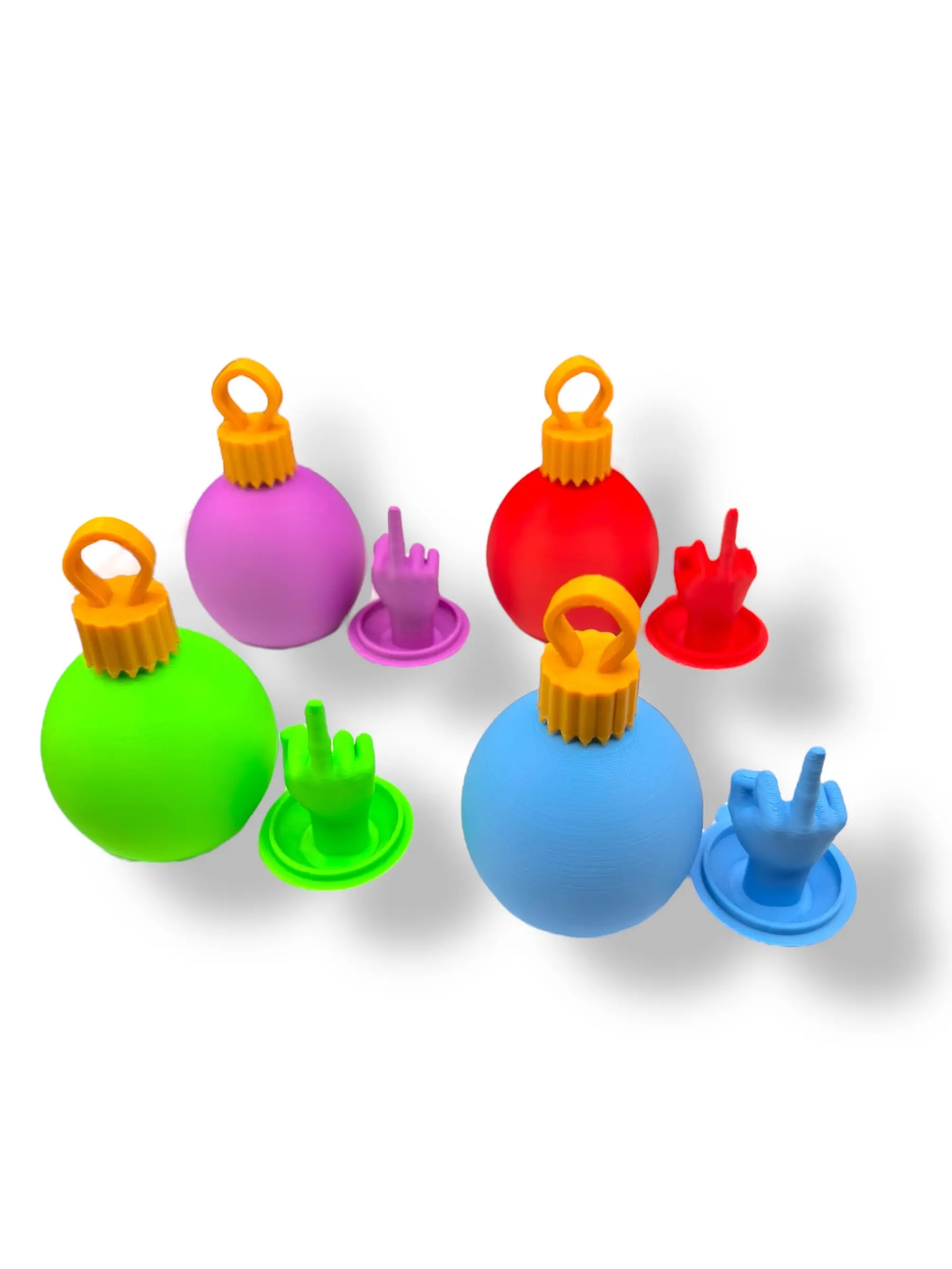 Christmas Ornament with Hidden Middle Finger – Funny 3D Printed Gag Gift for Tree, Secret Santa & Adults