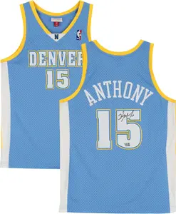 Carmelo Anthony Denver Nuggets Autographed Light Blue Mitchell & Ness 2003-2004 Swingman Jersey - Fanatics Authentic Certified