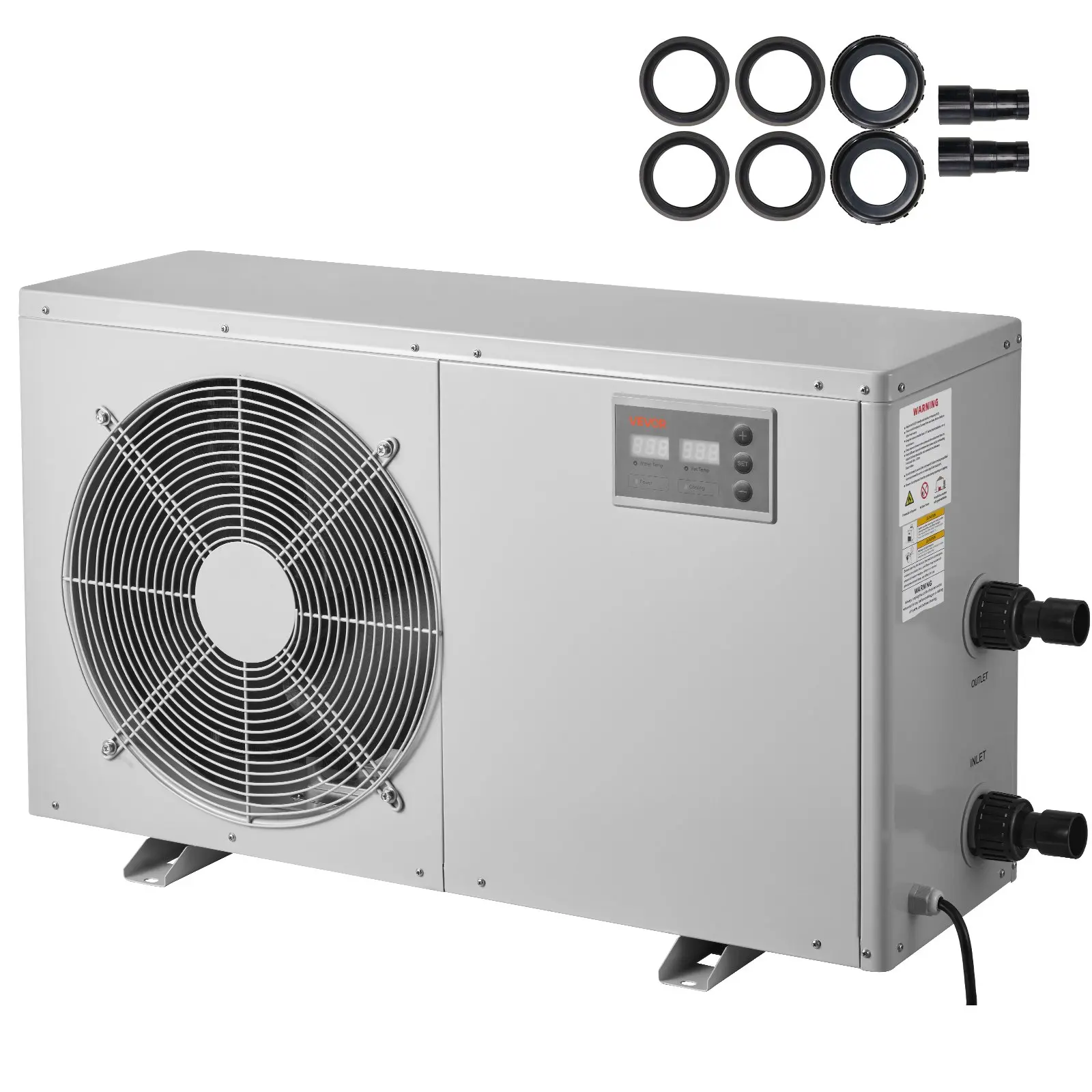 【DealsForYouDays】【DealsForYouDays】 VEVOR Aquarium Chiller 500 Gallon, 1-1/2 HP Water Chiller for Hydroponics, Fast Cooling for Fish Tank, Axolotl, Coral Reef, Quiet Refrigeration Compressor, Titanium Evaporator, Complete Fittingsdealsforyoudays