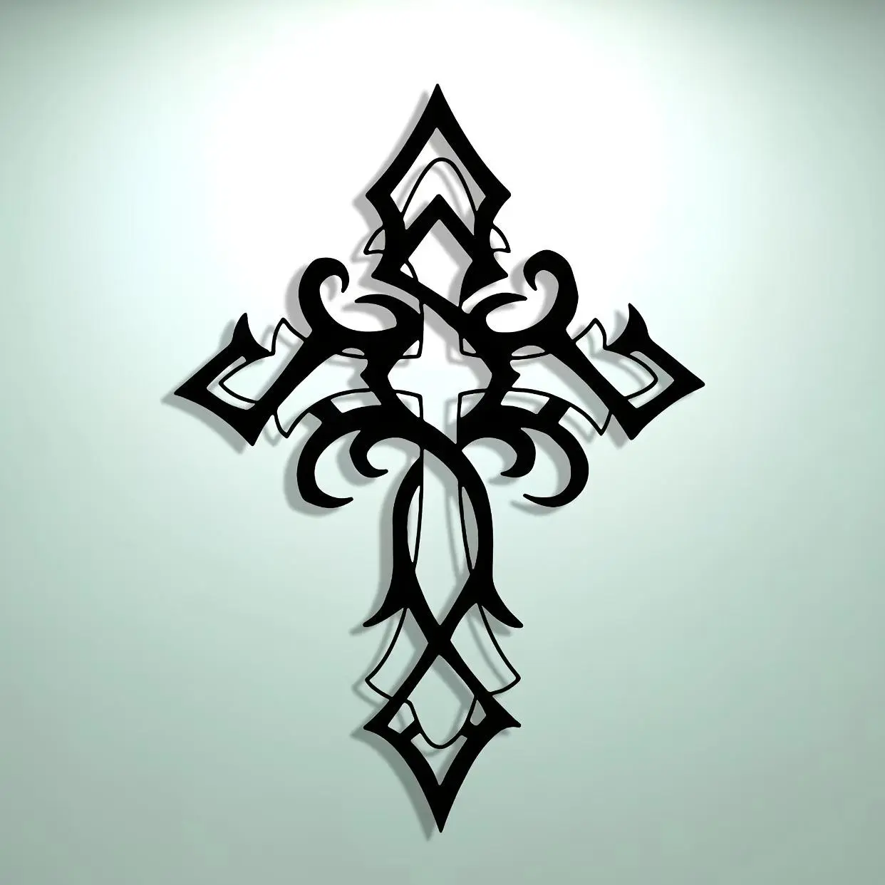 Metal Wall Art, Modern Hollow Out Cross Design Wall Decor, Wall Hanging Ornament for Home Office Living Room Bedroom, Home Decor, Religious Decoration, Religious, Stylish Religious Decor, Spiritual Wall Decor, Cross Decorations
