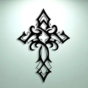 Metal Wall Art, Modern Hollow Out Cross Design Wall Decor, Wall Hanging Ornament for Home Office Living Room Bedroom, Home Decor, Religious Decoration, Religious, Stylish Religious Decor