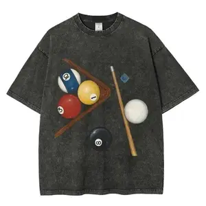 180g[100%cotton]Billiards Snooker Pool Hall, Snooker Club FallFreshness Unisex Washed T-Shirt Oversized Streetwear, Soft good graphic tees, graphic tee, Vintage style, Racing Style, Race Day, Car Meet, Organic, Cotton, Soft Tee, Round Neck T-Shirt