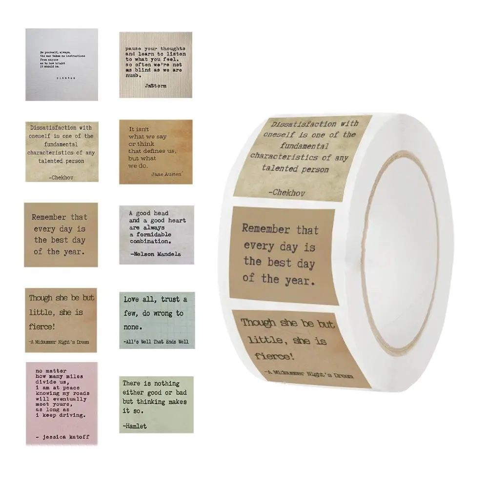 Retro Bible Verse Sticker Roll, 500pcs/roll Inspirational Christian Vintage Journaling Sticker, Typewriter Font Quotes Bible Study Supplies for Water Bottle Laptop Scrapbooking