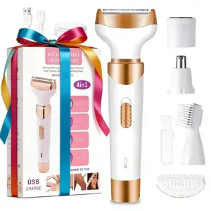 4 in 1 Electric Shaver, 1 Set Portable Rechargeable Hair Removal Tool for Women, Multifunctional Hair Removal Tool for Face, Leg, Underarm