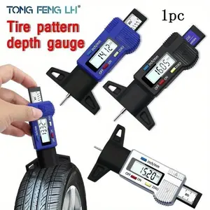 Digital Car Tire Tread Pattern Depth Gauge Meter Measurer Measurement Tool, Caliper Thickness Gauges Tread, Brake Pad Shoe, Tire Monitoring System