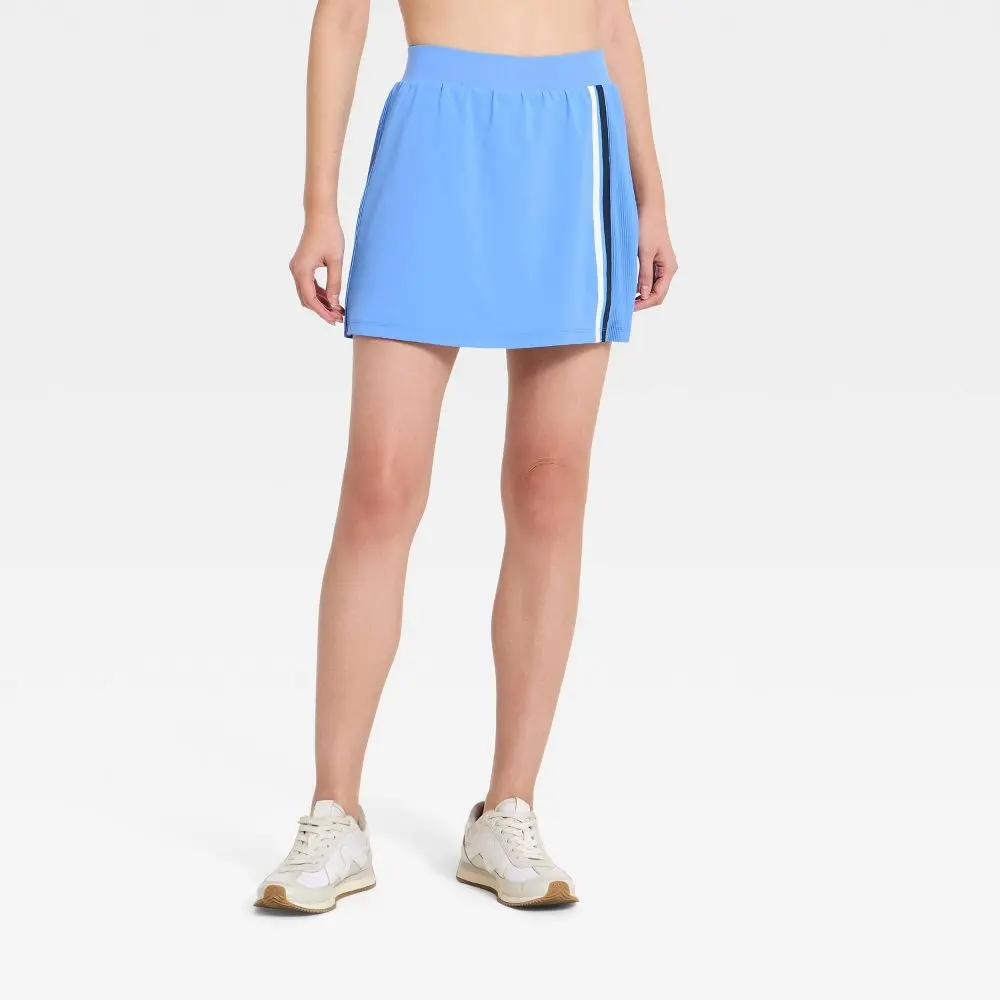 Women's Woven High-Rise Asymmetrical Pleated Solid Color Sporty Breathable Skort (15.5" Inseam) - All In Motion, Everyday Running Wear