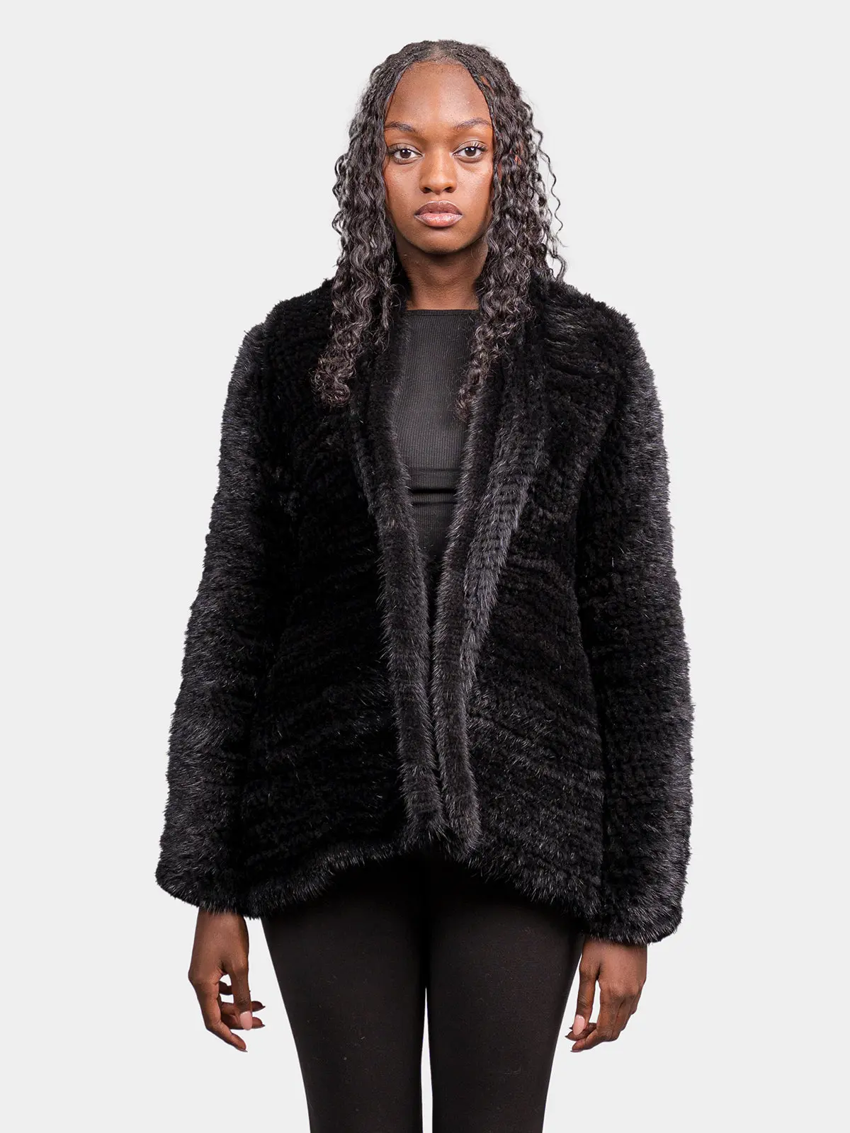 Women's Black Mink Jacket Women's Black Mink Jacket