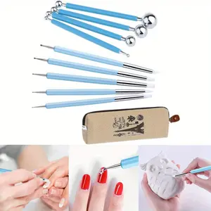 9 PCS Sculpting Tools,4 PCS Double-Ended Metal Ceramic Clay Ball Stylus Dotting Tools and 5 PCS 2 Way Silicone Polymer and Embossing Paper Flower Indentation Tool Set party  supplies,Automotive & Motorcycle