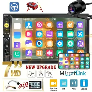 7 Inch HD Car Mp5 Player, Dual Screen, Automatic Reverse Camera Switch, Bluetooth-compatible Calling, Steering Wheel Control, Abs Enclosure