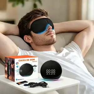 6th Generation Spherical Smart Speaker & 3D Stereo Sleep Eye Mask Set - RGB LED Lighting, Wireless Desktop Subwoofer, Portable Base, Fully Blackout Soft Comfortable Mask, High-Quality Audios