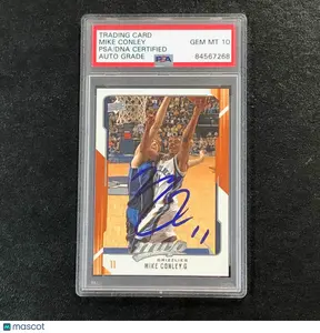 2008-09 Upper Deck MVP #77 Mike Conley signed Card Auto 10 PSA Slabbed Grizzlies