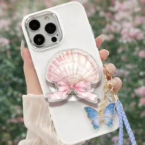 Seashell Bow Magnetic Phone Grip, Magsafe Kickstand, Coastal Summer Accessory